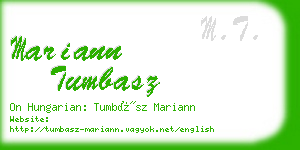 mariann tumbasz business card